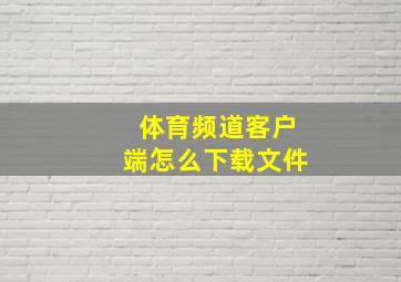 体育频道客户端怎么下载文件