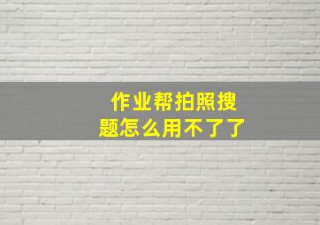 作业帮拍照搜题怎么用不了了