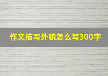 作文描写外貌怎么写300字