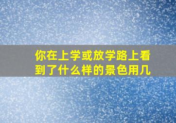 你在上学或放学路上看到了什么样的景色用几