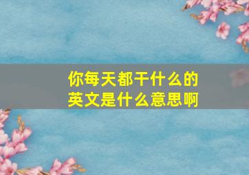 你每天都干什么的英文是什么意思啊