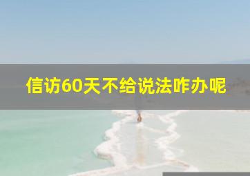 信访60天不给说法咋办呢