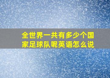 全世界一共有多少个国家足球队呢英语怎么说