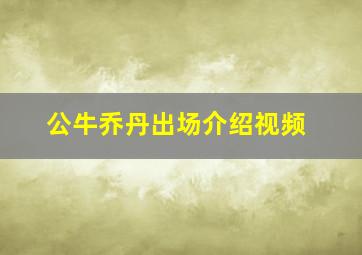 公牛乔丹出场介绍视频