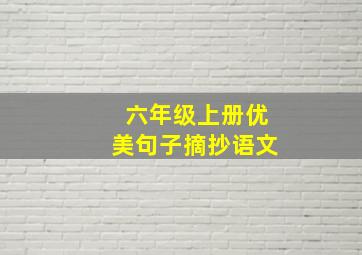 六年级上册优美句子摘抄语文