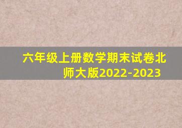 六年级上册数学期末试卷北师大版2022-2023