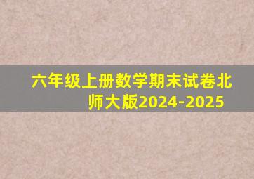 六年级上册数学期末试卷北师大版2024-2025