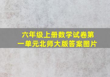 六年级上册数学试卷第一单元北师大版答案图片