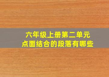 六年级上册第二单元点面结合的段落有哪些