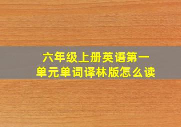 六年级上册英语第一单元单词译林版怎么读