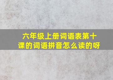 六年级上册词语表第十课的词语拼音怎么读的呀