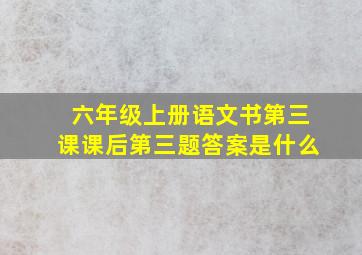 六年级上册语文书第三课课后第三题答案是什么