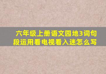 六年级上册语文园地3词句段运用看电视看入迷怎么写