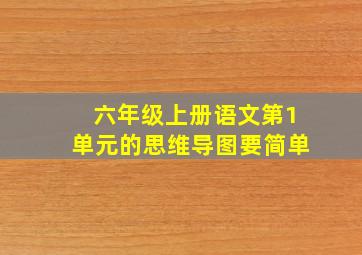 六年级上册语文第1单元的思维导图要简单