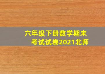 六年级下册数学期末考试试卷2021北师