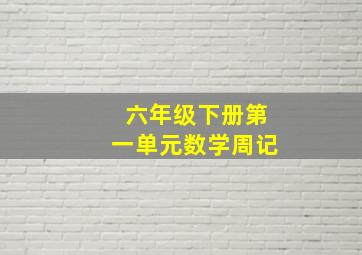 六年级下册第一单元数学周记