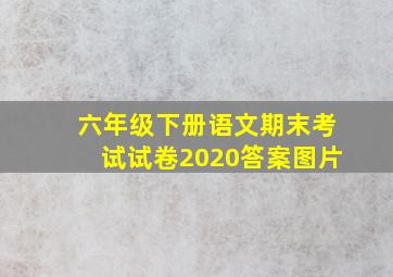 六年级下册语文期末考试试卷2020答案图片