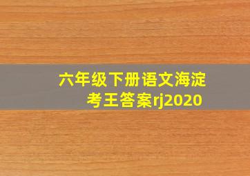 六年级下册语文海淀考王答案rj2020