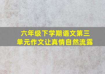 六年级下学期语文第三单元作文让真情自然流露