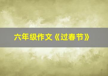 六年级作文《过春节》