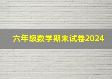 六年级数学期末试卷2024