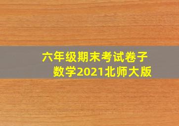 六年级期末考试卷子数学2021北师大版