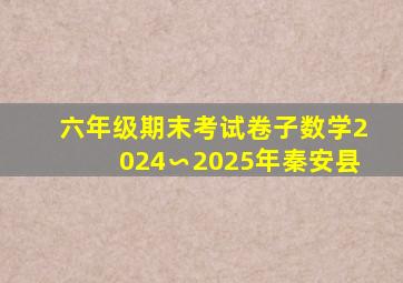 六年级期末考试卷子数学2024∽2025年秦安县