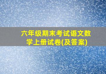 六年级期末考试语文数学上册试卷(及答案)