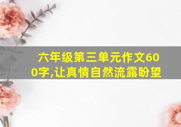 六年级第三单元作文600字,让真情自然流露盼望