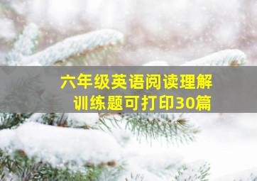 六年级英语阅读理解训练题可打印30篇