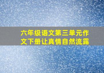 六年级语文第三单元作文下册让真情自然流露