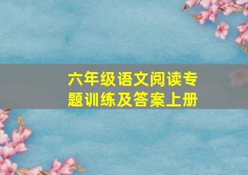 六年级语文阅读专题训练及答案上册