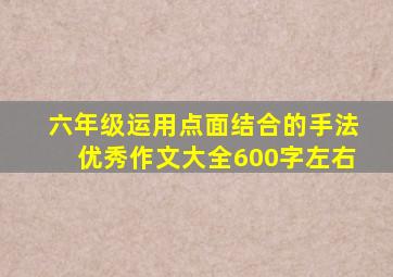 六年级运用点面结合的手法优秀作文大全600字左右