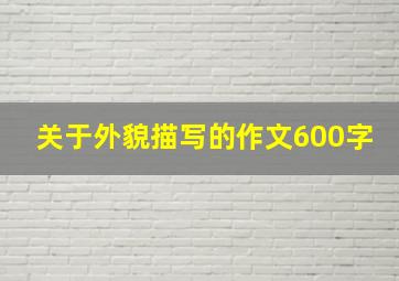 关于外貌描写的作文600字