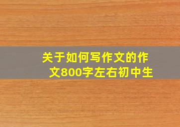 关于如何写作文的作文800字左右初中生