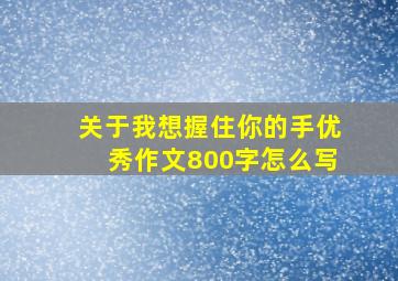 关于我想握住你的手优秀作文800字怎么写