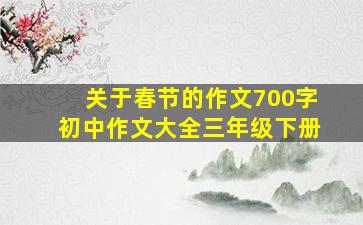 关于春节的作文700字初中作文大全三年级下册