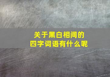 关于黑白相间的四字词语有什么呢