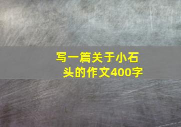 写一篇关于小石头的作文400字