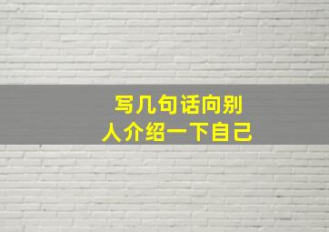 写几句话向别人介绍一下自己