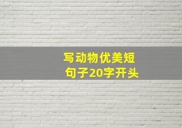 写动物优美短句子20字开头