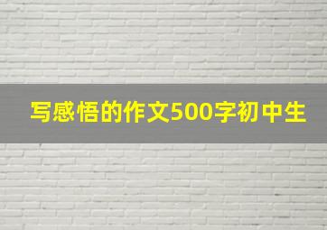 写感悟的作文500字初中生