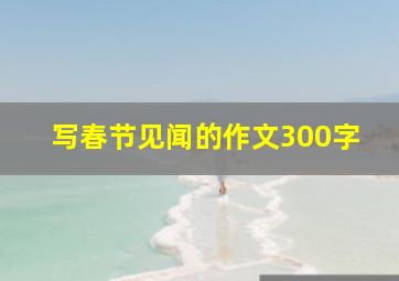 写春节见闻的作文300字