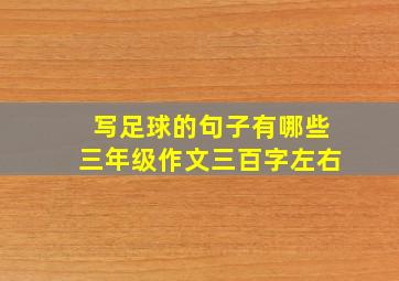 写足球的句子有哪些三年级作文三百字左右