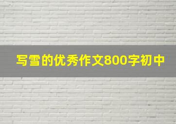 写雪的优秀作文800字初中