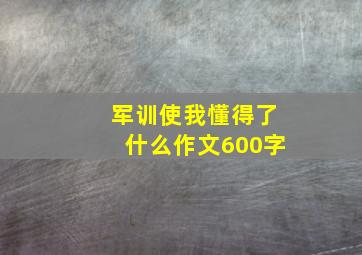 军训使我懂得了什么作文600字