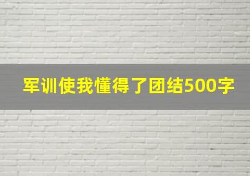 军训使我懂得了团结500字