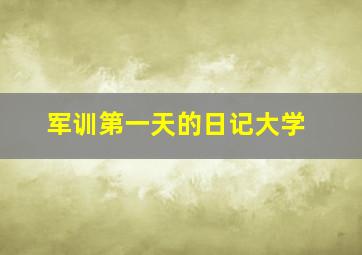 军训第一天的日记大学