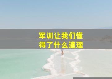 军训让我们懂得了什么道理