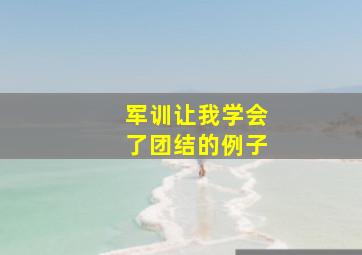 军训让我学会了团结的例子